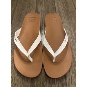 Reef Cushion Court Flip Flops Women's Size 10 White Synthetic Rubber Comfort